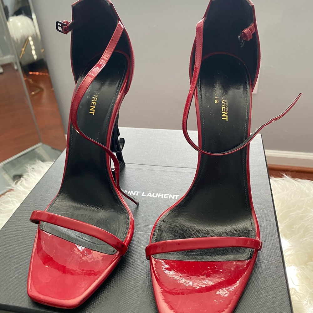 Saint laurent YSL Opium Red open toe sandal